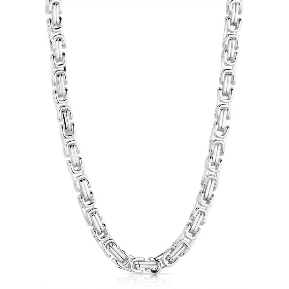 NEW MONTANA SILVERSMITHS men's roller chain necklace in silver